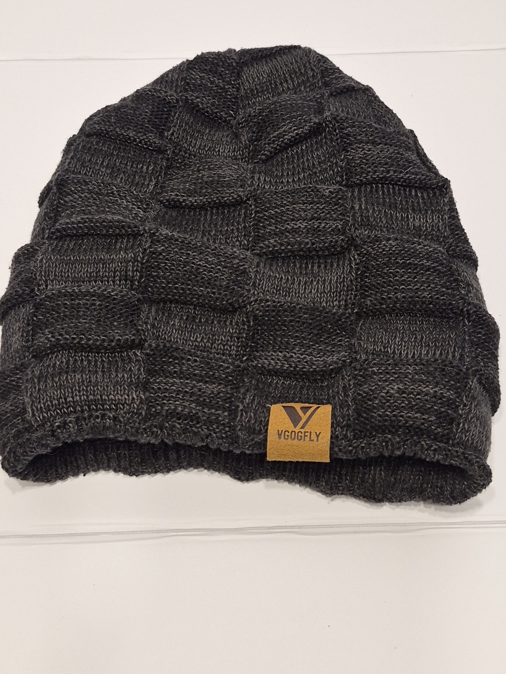 VGOGFLY Knit Beanie Hat in Charcoal Gray  Fleece Lined Unisex